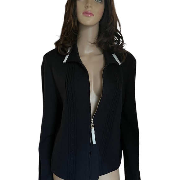 St. John sport Jackets & Coats Knit Zip Front Blazer size L - Picture 2 of 12